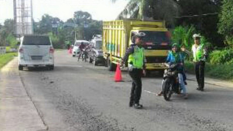 49 Sepeda Motor Terjaring Saat Razia Didepan Polsek Kampar